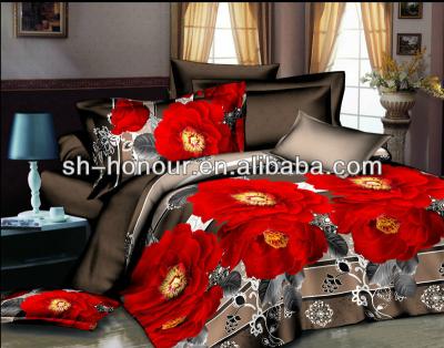 China Elegant Silver Spoon Flower 3D Printing Bed Cover for sale