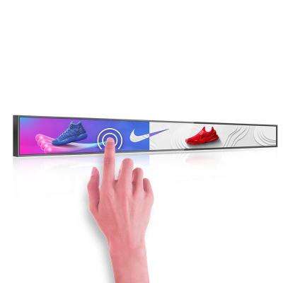 China Indoor Digital Edge Lcd Show Digital Bar Lcd Screen Advertising Signage Stretched Display for sale