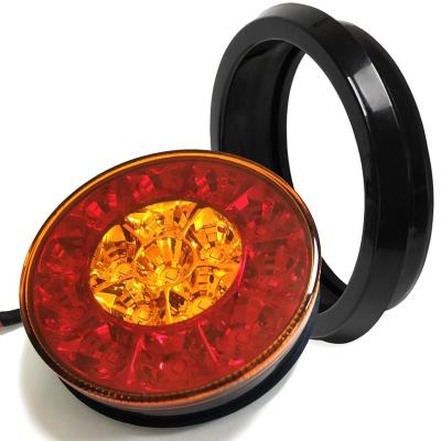 China Brake Round LED Truck / Trailer RV Lights Mini-Reflex 16 Diode Faceted Tail Led Brake And Turn Signal Running Lights for sale