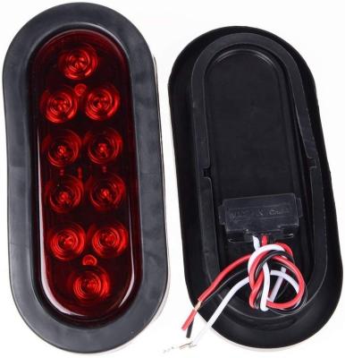 China Waterproof 6 Inch Oval Tail Brake Horizontal Layers RV Turn Light With Grommet Led Trailer Lights for sale