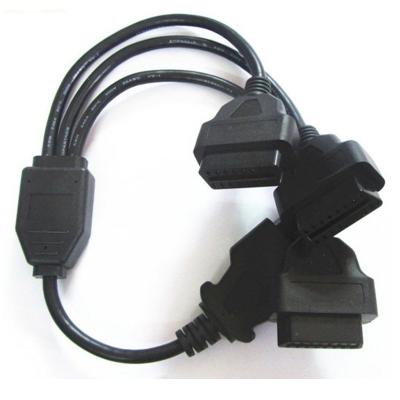 China Automobile Trailer Truck UL Customize 3pcs OBD Female To OBD Male Waterproof Extension Cable for sale