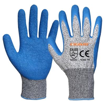 China heavy duty cut & Puncture Resistant Gauge Cut Resistant Gloves 13 Latex Coated Gloves Cut Level 5 Work Gloves en venta