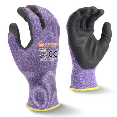 China Good Sale Light Duty Washable Gardening Anti-Slip Purple PU Price Coated Gloves Work for sale