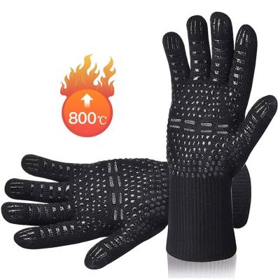 China Traditional Custom Logo Barbecue Oven Cooking Heat Resistant Gloves for sale