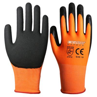 China Free Sample Hot Selling Industrial Polyester 13G Black Latex Protective Machine New Flexible Economical Design Foam Working Gloves for sale