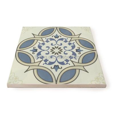 China Blue Rustic Tiles And Wall White Tilles Style Art Morocco Small Ceramic Tile for sale