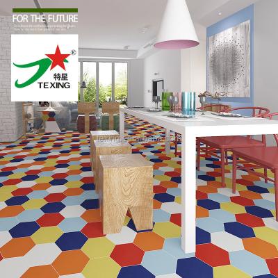 China Rustic Home Use Pure Color Hexagon Tiles TEXING Ceramic Floor And Wall Tile for sale