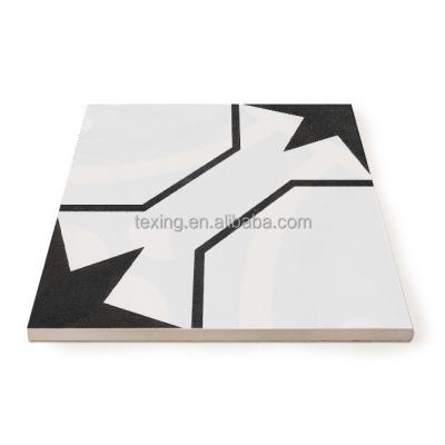 China T2437 Rustic Tiles Series Black And White Moroccan Patterns Ceramic Encaustic Tiles for sale