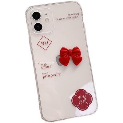 China 2022 Shockproof Best Selling Small Red Flower Bow Protective Case For iPhone 7 8 plus X XR XS max 11 PRO max 12 mini for sale