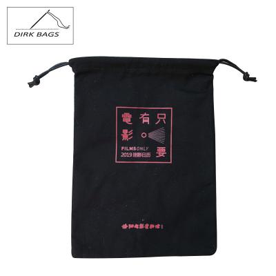 China Custom wax rope handle 8oz canvas drawstring bag /black canvas dust bag/canvas packaging pouch for sale