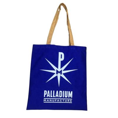 China Reclycled customized logo 100%cotton canvas blue tote bag /gift reusable 8oz blue canvas gift shopping bag for organization promotional for sale