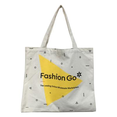 China Custom Reclycled china factory print advertising logo beige reusable shopping bag /recycle canvas tote bag for sale