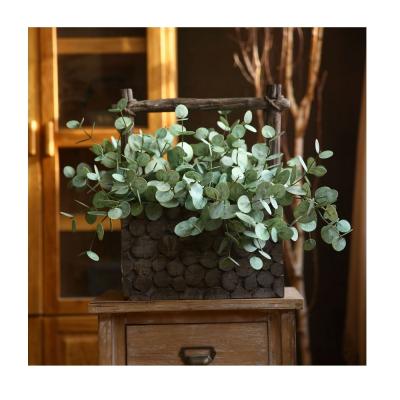 China Country Style China Design Decor Wall Decorative Artificial Eucalyptus Branches/Elegant Rural Style Wedding Backdrop Plastic Fake Eucalyptus Plant for sale