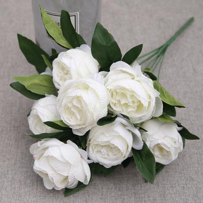 China Home.Restaurant.Bar.Hotel.Wedding Chinese Wholesale Artificial Peony Flower Bulk High Quality Silk Artificial Peonies Flower Bouquet With 10 Big Heads for sale