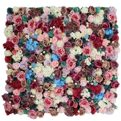 China Home Decoration Fashion Artificial Flower Party/Wedding/New Backdrop Peony Wall Panel Stand For Wedding Decoration for sale