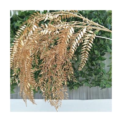 China Country Style Golden Eucalyptus/New Style Design Plants Elegant Rural Artificial Faux Leaves Artificial Flower For Table Home Wedding Decorations for sale