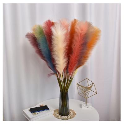 China Wholesale Color Single Graduated Faux Head Celebration Quality 80cm Pompass Artificial Pampas Grass Large For Boho Style Wedding Decor Home for sale