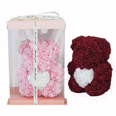 China Top Quality Gift Flower Bear Teddy Rose Bear With Gift Box Best Selling For Mother's Day Gift Rose Bears Ready To Ship Rosas Oso for sale