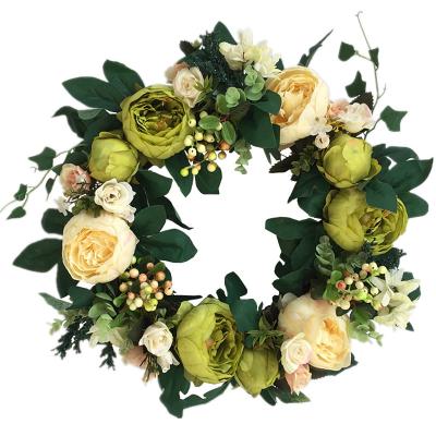 China Blue Peony Flower Garland For Wedding Party Home Door Wall Decoration Party/Wedding/Home Decoration Favor Prize Artificial Garland for sale