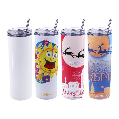 China Wevi 14oz 20oz Double Wall Disposable Stainless Steel Thermos Straight White Sublimation Coffee Mug for sale