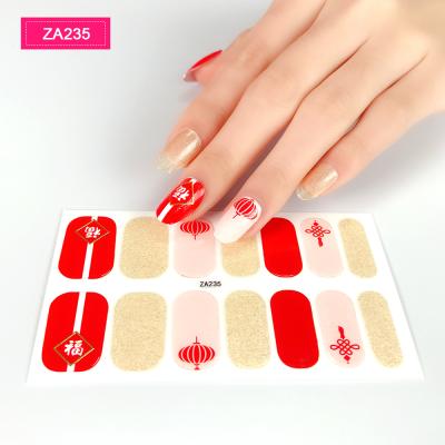 China Wholesale Custom Non-Toxic Nail Decorative Sticker Eco-friendly Nail Art Wraps Stickers Decals Strips Gel Polish Custom Nail Stickers for sale