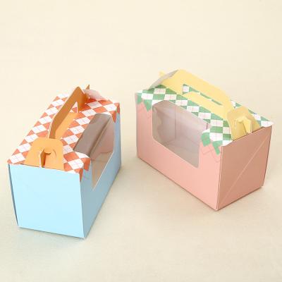 China Recycled Materials Mini Cake Box Transparent Mini Cake Boxes With Clear Window Box For Mini Cake With Custom Design for sale