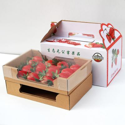 China Recycled Materials Transparent Fruit Box For Supermarket Shipping Fruit Boxes Corrugated Fruit Box With Clear Window for sale