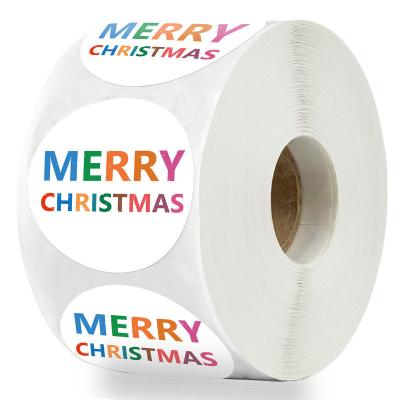 China Waterproof+Eco-friendly Vintage Christmas Sticker For Gift Xmas Vinyl Sticker Decoration Sealing Stickers In Roll for sale