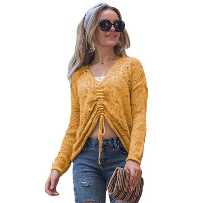 China Anti-Wrinkle 2021 High Quality Hot Style Long Sleeve Manufacturer High Quality Warm Long Sleeve V-Neck Pullover Sweater Navel-Uncovering Slim Women Sweater V-Neck Sweater for sale