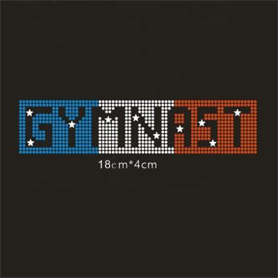 China Hot Environment Inspection USA Flag Gym Fix Rhinestone Design For Custom Shirt for sale