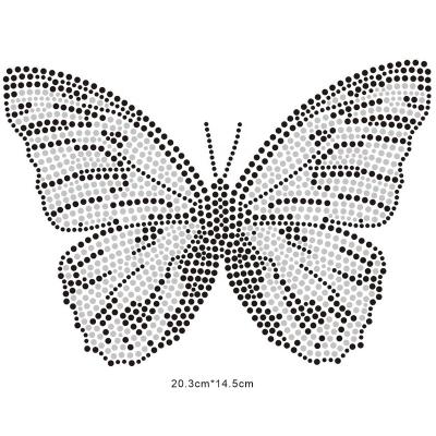 China Butterfly Crystal Black Rhinestone Environmental Inspection Pattern for sale