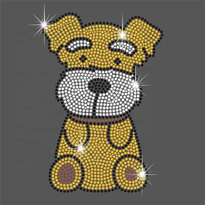 China Eco-friendly Cartoon Bear Iron On Rhinestone Pattern Heat Transfer For Kids Garment for sale