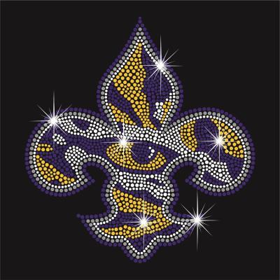 China Eco-Friendly Fleur De Lis Rhinestone Transfer Hotfix Motif for sale