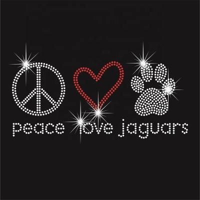 China Love Eco Friendly Paw Hot Fix Rhinestone Peace Designs for sale