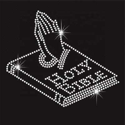 China Holy Bible Eco-Friendly Rhinestone Heat Press Cross Transfer for sale