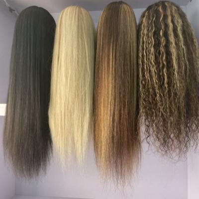 China Water Wave Factory Piano Color Hair Full Lace Wig, Ombre Colored Human Hair Lace Front Wigs Short Lead Cut Lace Front Wig for sale