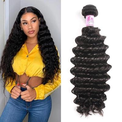 China Deep Wave Peruvian Hair Deep Wave Hair 4 Bundles With Closure Remy Human Hair Weave Bundles With Closure Natural Color for sale