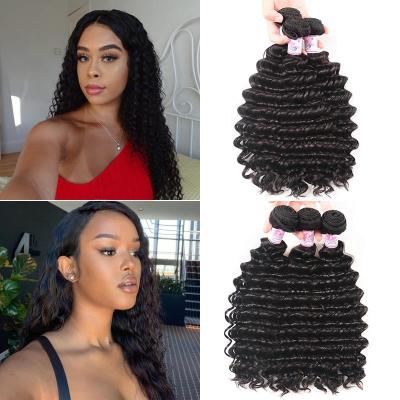 China Virgin 10-30Inch Remy Human Hair Weave Cheap Raw Deep Wave Bundle Hair Wholesalers Cuticle Aligned Mink Brazilian Human Hair Bundles for sale