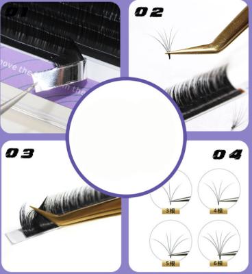 China Natural Feeling Silk Fan Eyelash Extension Eyelash Extension Fan Eyelash Extension PBT Volume Matte Black Russian Korean Private Label Easy for sale