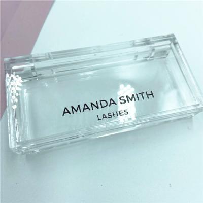 China Long Natural Clear Acrylic False Eyelash Extensions Wick Box Packaging Box With Private Label for sale