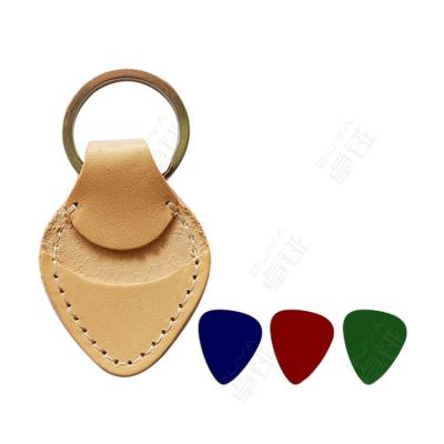 China Promotion Gifts Metal Guitar Pick Rack Plectrum Case Bag Custom Genuine Leather Guitar Pick Cover For Musical for sale