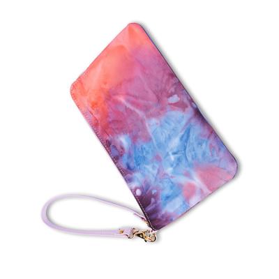 China Lady Custom Tie-dyed Bags Wristlet Pocket Storage Bags Wristlet Handbag Tie Dyed Makeup Bags for sale