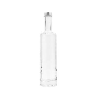 China Eco-friendly Recyclable Customize Logo 740ml Transparent Glass Wine Liquor Bottle With Screw Cap for sale