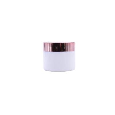 China Wholesale Luxury Custom Empty White Ceramic Cover 30ml Cosmetic Cream Jar With Plastic Cover for sale