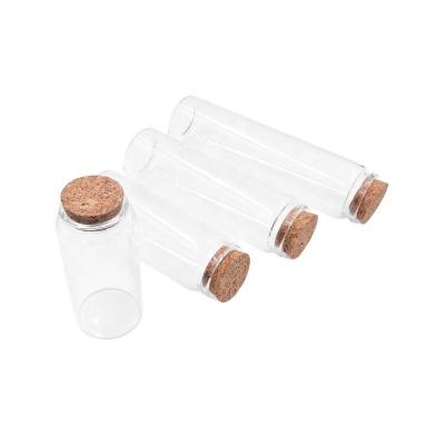 China RTS Recyclable Direct Supplier Transparent Glass Vials Tube Small Mini Bottle With Cork for sale