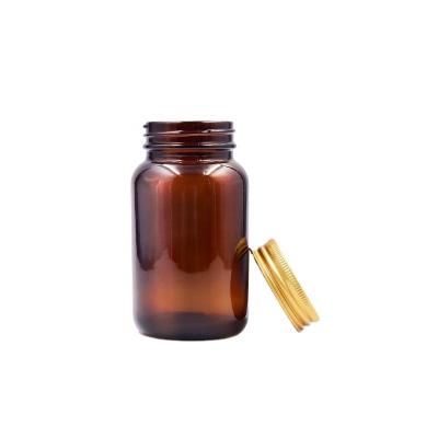 China 150ml RTS China Pill Bottle Glass Tablet Storage Eco-friendly Supplier Eco-friendly Recyclable With Metal Screw Lid for sale