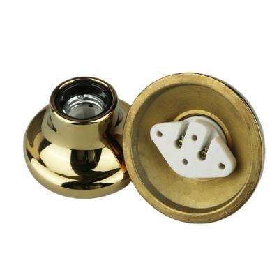 China Gold Plated Screw E27 Ceiling Lamp Ceramic Core Lamp Holder for sale