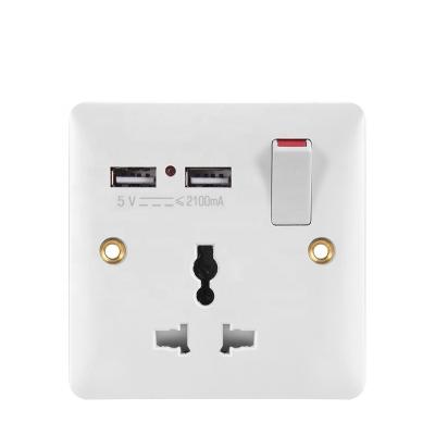 China Residential / General Purpose B Series Bakelite 13A USB Wall Switch UK Standard Electrical Socket for sale