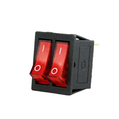 China Electrical Equipment 16A 250V T85 T120 T125 55 Red Light 6 Pin ON OFF Dual 2 Gang Rocker Switch Boat Rocker Switch for sale