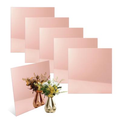 China DIY Wedding Display Acrylic Mirror Wholesale Custom Glass Panels Rose Gold Acrylic Mirror Sheet Te koop